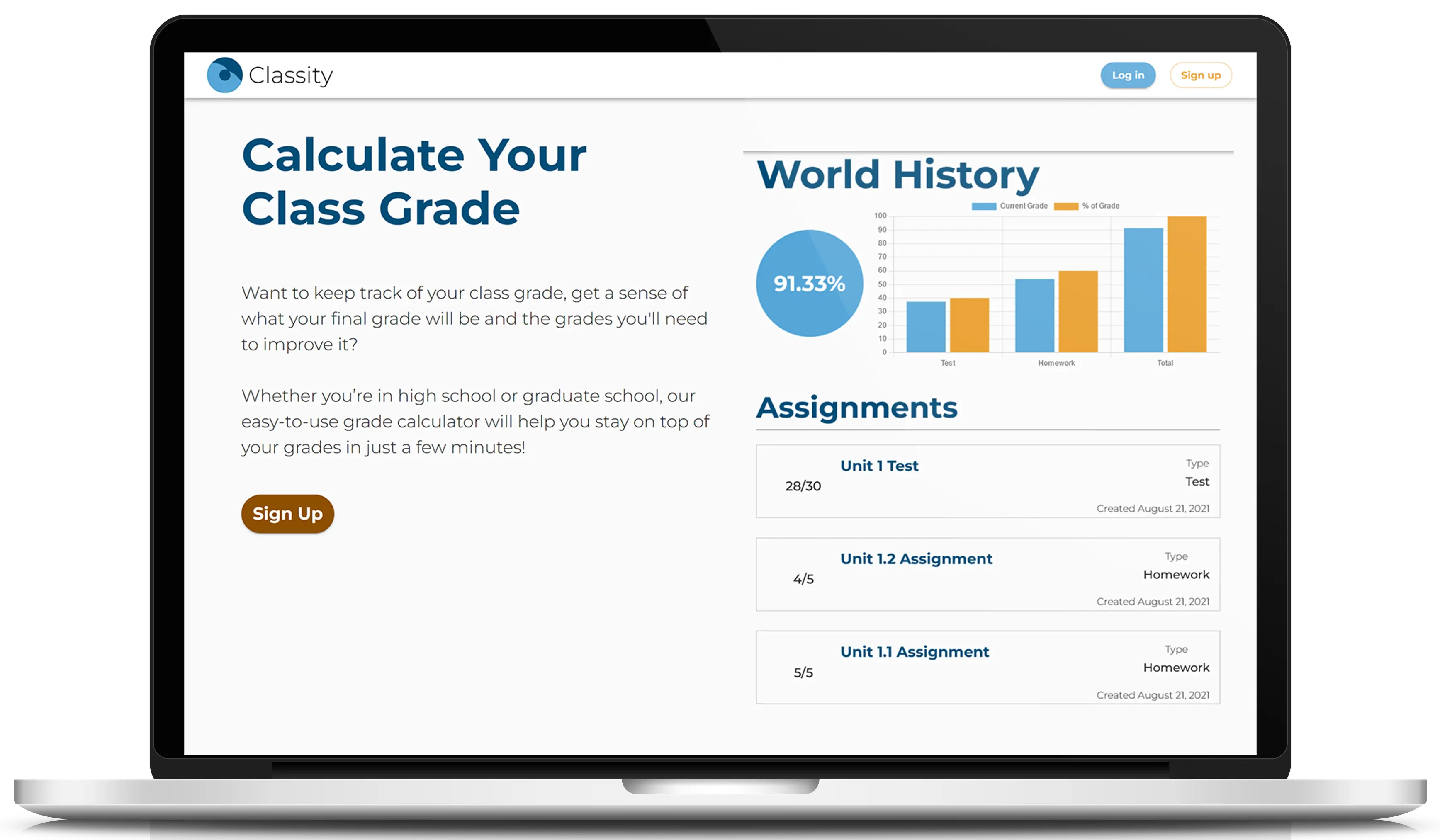 screenshot of Classity