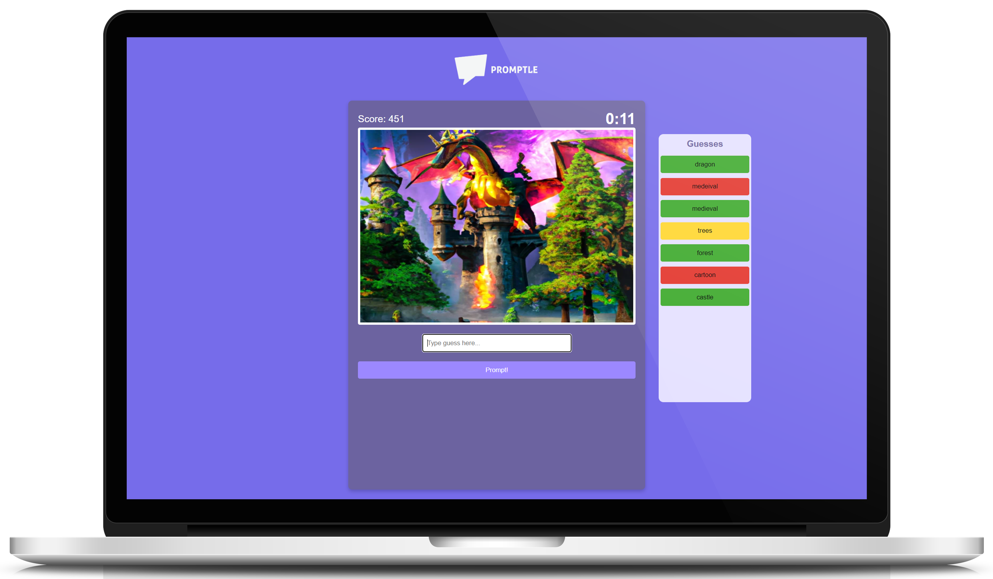 screenshot of Promptle